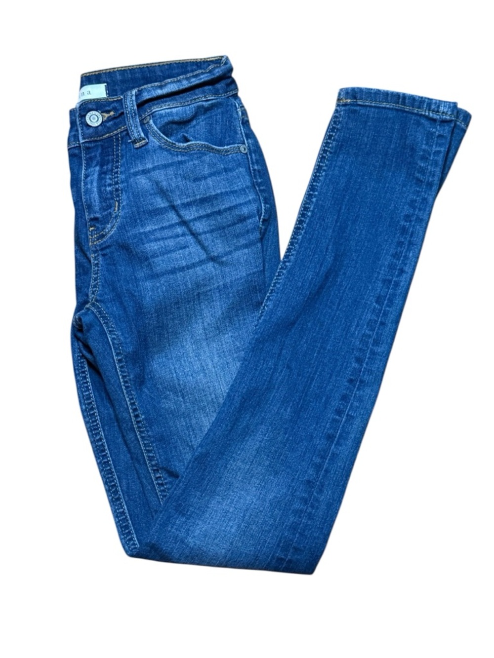 eunina Indigo Denim Jeans with Gold Stitching